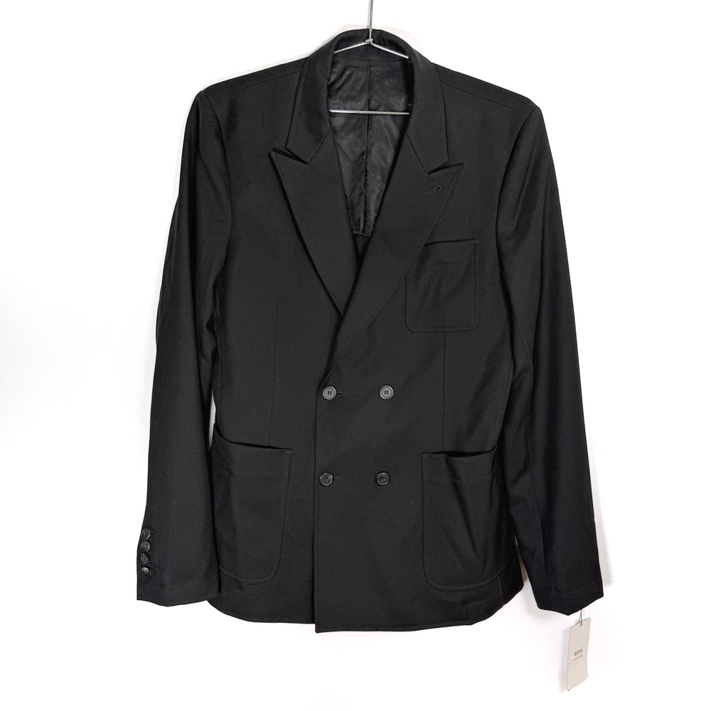 AMI Alexandre Mattiussi Black Double Breasted Blazer 48 FR / 38 US -‎ $1,150 NWT